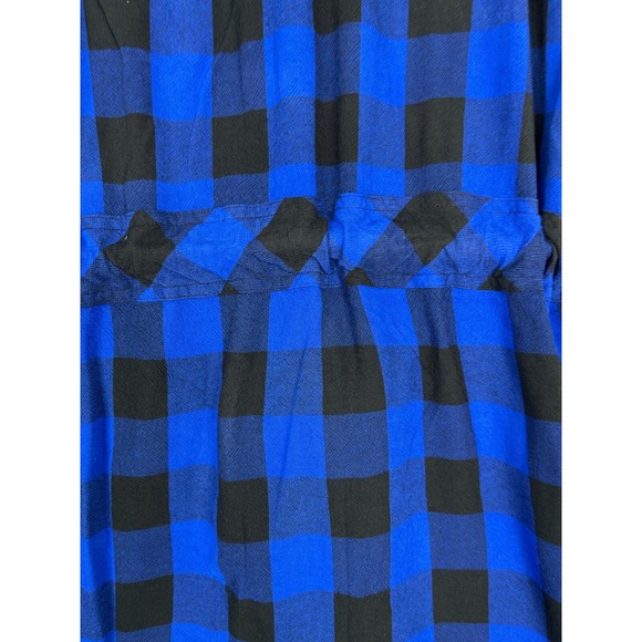 Rag & Bone Shirtdress Women's Size M Blue Black Plaid Belted Button Up - Picture 8 of 15